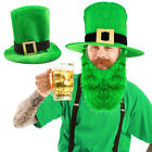 St Patrick's Day Leprechaun Hat Beard Irish Adults Fancy Dress Costumes Props