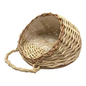 Handmade Wicker Rattan Flower Planter – Wall Hanging Basket for Garden Decor - Picture 1 of 3
