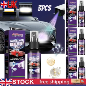 3Pcs Car Stealth Plate Defence Sprayer Long-Lasting Licence Plate Invisible 30ml - Picture 1 of 20