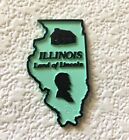 Vintage Fridge Magnet Illinois State Land Of Lincoln Rubber Souvenir Nice