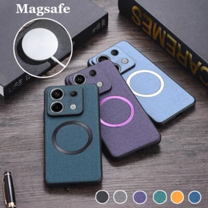 For Xiaomi Redmi Note 13/13 Pro/13 Pro+ Hybrid Cloth Leather Magnetic Case Cover - Picture 1 of 22