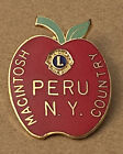 Vintage Lions Club District 20 Peru New York Ny Macintosh Apple Country Pin  L6