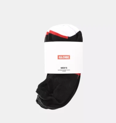 Paquete de 5 calcetines deportivos invisibles Globe para hombre talla 7-11 Foto 1 de 4