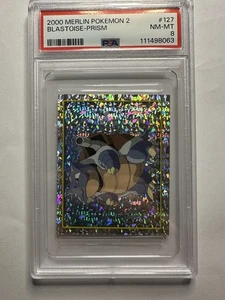 2000 MERLIN POKEMON 2 #127 BLASTOISE PRISM PSA 8 Rare - Picture 1 of 2