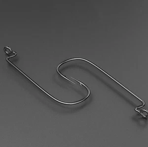 50Pcs Fishing Hook 6#-5/0 Soft Plastic Lures Worm Hooks Long Shank Hook for Bass - Picture 1 of 17