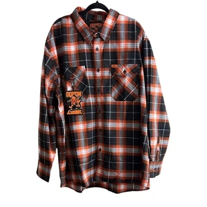 Dixxon Big Men's Bucky Lasek Flannel Baltimore Orioles Black Orange Size 4XL New - Picture 1 of 6