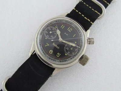 Reloj Hombre Hanhart K.M Kriegsmarine U-boat Officers Segunda Guerra Mundial Vintage 1939-1945 Alemán Foto 1 de 4