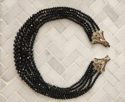 Collar Multi Hilo Heidi Daus "Edad de la Elegancia" Negro FIRMADO Foto 1 de 4