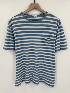 Peter Millar T-Shirt Blue White Stretch Stripe Lightweight Golf Men’s Large - Picture 1 of 6