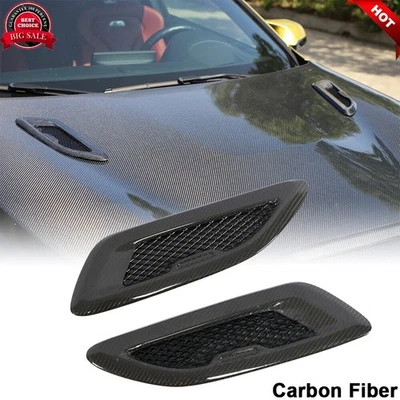 通用碳气流通风盖黑色汽车车顶装饰进气罩勺 — 第 1/4 张图片