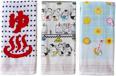 Juego de 3 toallas tenugui japonesas Imabari algodón gasa toallas faciales Sashiko Onsen nuevas Foto 1 de 4