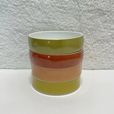 Vtg MCM Block Chromatic Gold Brown bowls Set of 4 - Image 1 of 4