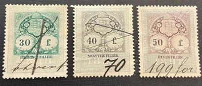 Austria-Hungary Revenue Stamps (3) (1898) - Image 1 of 4