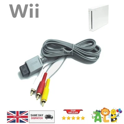 Audio Video AV Composite RCA Game Cable TV Lead Wire for Nintendo Wii Console - Image 1 of 2