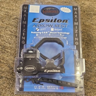 Hamskea Epsilon Arrow Rest w/ Mathews Approved Bracket - LH - Black  New - Image 1 of 4