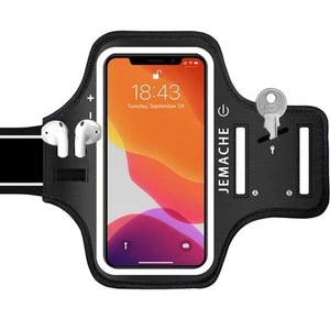iPhone 16 15 Pro Max & Plus Armband with Earphone Holder, Gym Running Workout... - Photo 1 sur 7