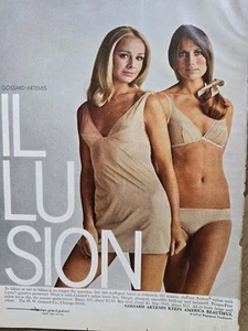 Sujetador bragas Gossard Artemis Illusion 1970 para mujer moda vintage anuncio de 2 páginas - Imagen 1 de 1
