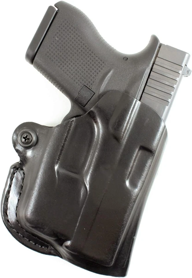 DeSantis 019BA0CZ0 Mini Scabbard Holster Black Leather RH for Glock 43 Tlr6