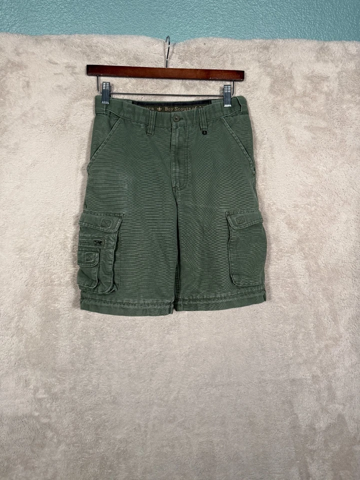 Boy Scouts Cargo Shorts youth Size 10 Green - Image 1 of 4