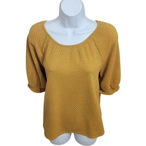 Loft Outlet Top, Damen XL, senfgelb Zopfmuster Waffelstruktur, 3/4 Ärmel, gebraucht, in einwandfreiem Zustand - Bild 1 von 11