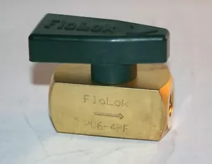1/4" FNPT Brass Plug Valve Flolok PV6V-4PF - Picture 1 of 4