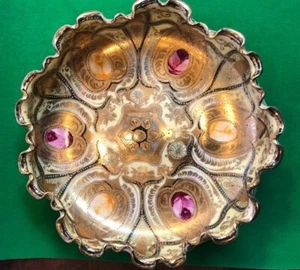 Antiguo cuenco Moriage incrustado dorado Royal Nippon Kinran vintage con rosas - Imagen 1 de 1