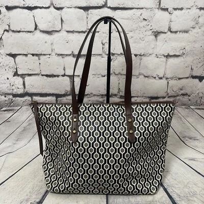 Bolso de Hombro Fossil Estampado Geométrico Doble Correas Material Hecho por el Hombre Foto 1 de 4