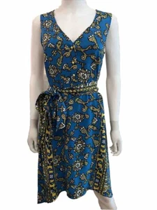 Beth Bowley SILK Blue Designer Sleeveless Day Night Tea Party Dress Small BOHO - Picture 1 of 11