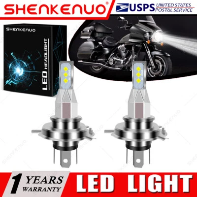 Para Kawasaki Vulcan VN1700 VN2000 - 2X 9003 H4 LED Faros Bombillas 6000K Blanco Foto 1 de 4