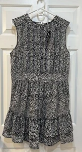 NWT EXPRESS Tiered Chiffon Dress Sz L Festive Animal Print Sleeveless Frilly - Picture 1 of 9