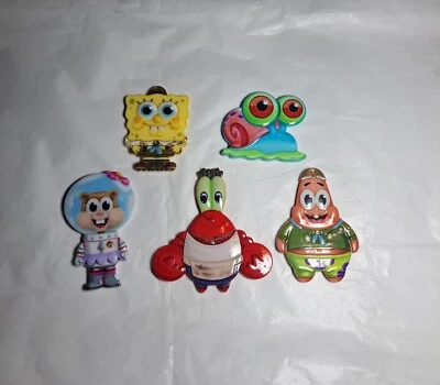 Bob Esponja Pantalones Cuadrados Cumpleaños Pastel Topper Set Gary Patrick Sandy + Mister Cangrejos Foto 1 de 4