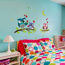 Removable Waterproof Cartoon Animal Owl Wall Sticker For Kids Rooms Home Decor 
