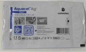 5 Stück Aquacel Ag + Bandverband, 0,75 Zoll x 18 Zoll Packung mit 5 Blatt Ablaufdatum 2026/01 - Bild 1 von 4