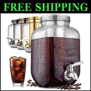 Durable Iced Tea & Cold Brew Maker - 1 Gallon Glass Pitcher with Airtight Lid - Picture 1 of 9
