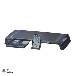 KYOLLY T1 RGB Gaming Computer Monitor Stand Riser with Drawer,Storage and Phone - Picture 1 of 19