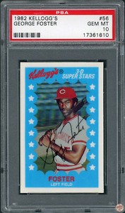 1982 KELLOGG’S GEORGE FOSTER #56 PSA 10 POP 29 (610)