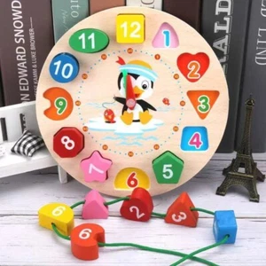 Wooden Clock Toys Hour Minute Second Cognition Colorful Clocks Toys for Kids - Picture 1 of 1