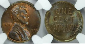 1945 1C MINT ERROR MS 64 RB ELLIPTICAL CLIP (2.5g) - Picture 1 of 9