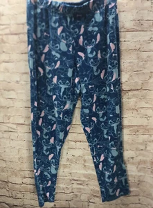 Disney Kids Children Lilo Stitch Blue Fleece PJ Pajama Lounge Pants Size M 8-10 - Picture 1 of 8