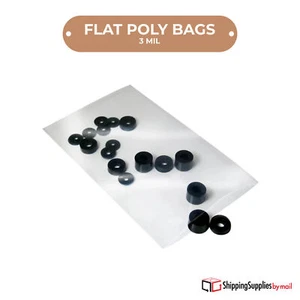 2-60" Clear Flat Poly Bags for Mailing/Shipping 3 Mil, Pack 50-1000/Case - Picture 1 of 136