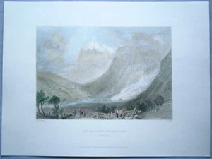 Impresión Bartlett 1835 VALLE DE GRINDELWALD, CANTÓN DE BERNA, SUIZA, #80 - Imagen 1 de 1