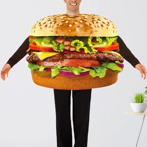 Hamburger Costume Adult Halloween Cosplay Party Suit Funny Fancy Dress for - Picture 1 of 5