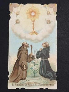 holy card chromolithography santino "SAN FRANCISCO DE ASIS Y SAN ANTONIO PADUA " - Picture 1 of 1