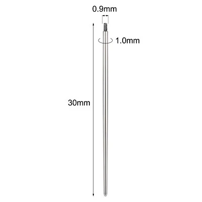 5 peças agulhas de piercing com rosca/sem fio para nariz orelha umbigo kit de alongamento labial - Imagem 1 de 4