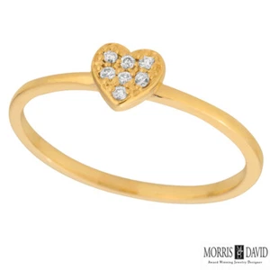 0.05 Carat Natural Diamond Heart Ring Band G SI 14K Yellow Gold - Picture 1 of 1