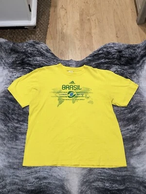 Adidas Мужская XL желтая футболка 2010 чемпионата мира по футболу Бразилии издание - Изображение 1 из 4