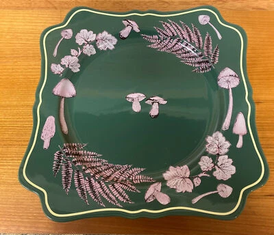Anthropologie Elin Dinner Plate Mushroom Fern Woodland Stoneware Green EUC - Image 1 of 3
