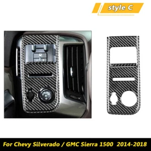 Carbon Fiber Headlight Switch Panel C Trim For Chevy Silverado GMC SIERRA 14-18 - Bild 1 von 12