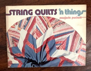 Orange Patchwork Kneipe. "String Quilts 'N Things" Marjorie Puckett OOP 1979 Nähen - Bild 1 von 11