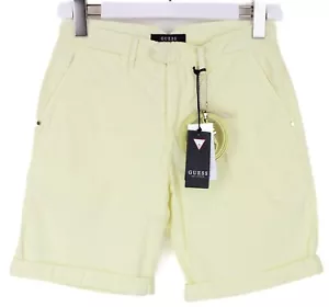 Guess Gladys Bermuda Shorts Damen US 24 Pastell Hellgelb mit Gürtel Chino - Bild 1 von 6